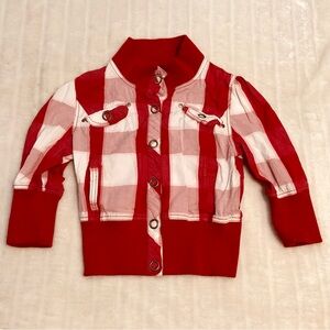 BOGO Free🦋 SWS Red & White Plaid Cotton Lightweight Jacket